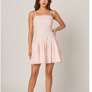 Eyelet drop waist mini dress large